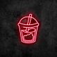 Getränkebecher mit Strohhalm LED-Neonschild für Cafe Bar