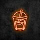 Getränkebecher mit Strohhalm LED-Neonschild für Cafe Bar