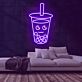 Bubble Tea Becher mit Gesicht LED-Neonschild für Café Bar