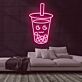Bubble Tea Becher mit Gesicht LED-Neonschild für Café Bar