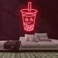 Bubble Tea Becher mit Gesicht LED-Neonschild für Café Bar