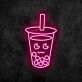 Bubble Tea Becher mit Gesicht LED-Neonschild für Café Bar