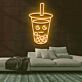 Bubble Tea Becher mit Gesicht LED-Neonschild für Café Bar