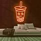 Bubble Tea Becher mit Gesicht LED-Neonschild für Café Bar