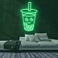 Bubble Tea Becher mit Gesicht LED-Neonschild für Café Bar
