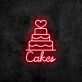 Cakes LED-Neonschild für Konditorei und Café
