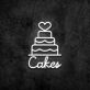 Cakes LED-Neonschild für Konditorei und Café