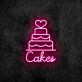 Cakes LED-Neonschild für Konditorei und Café