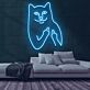 Katze mit provokanter Geste LED-Neonschild für Bar Club