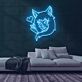 Anime Mädchen mit Katzenohren und Herzsymbol LED-Neonschild Gaming Zimmer