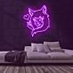 Anime Mädchen mit Katzenohren und Herzsymbol LED-Neonschild Gaming Zimmer