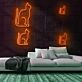 sitzende Katze LED-Neonschild für Wohnzimmer Café