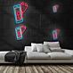 Handyreparatur LED-Neonschild mit Smartphone und Stethoskop