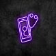 Handyreparatur LED-Neonschild mit Smartphone und Stethoskop