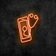 Handyreparatur LED-Neonschild mit Smartphone und Stethoskop