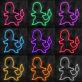 feuerähnliche Spielfigur Silhouette LED-Neonschild Gamingzimmer