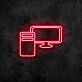 Computer mit Monitor LED-Neonschild für Gamingzimmer und Büro