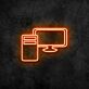 Computer mit Monitor LED-Neonschild für Gamingzimmer und Büro