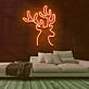 Hirschkopf mit Geweih LED-Neonschild Wohnzimmer Bar