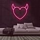 Herz mit Teufelshörnern LED-Neonschild für Bar Club