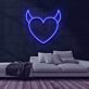 Herz mit Teufelshörnern LED-Neonschild für Bar Club