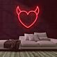 Herz mit Teufelshörnern LED-Neonschild für Bar Club
