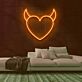 Herz mit Teufelshörnern LED-Neonschild für Bar Club