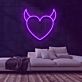Herz mit Teufelshörnern LED-Neonschild für Bar Club