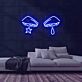Augen mit Stern und Träne LED-Neonschild für Wohnzimmer Bar
