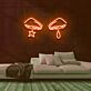 Augen mit Stern und Träne LED-Neonschild für Wohnzimmer Bar