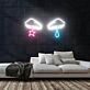 Augen mit Stern und Träne LED-Neonschild für Wohnzimmer Bar