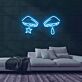 Augen mit Stern und Träne LED-Neonschild für Wohnzimmer Bar