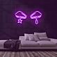 Augen mit Stern und Träne LED-Neonschild für Wohnzimmer Bar
