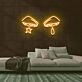 Augen mit Stern und Träne LED-Neonschild für Wohnzimmer Bar