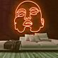 Abstraktes Gesicht als LED-Neonschild