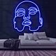 Abstraktes Gesicht als LED-Neonschild