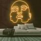 Abstraktes Gesicht als LED-Neonschild