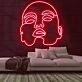 Abstraktes Gesicht als LED-Neonschild
