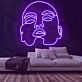 Abstraktes Gesicht als LED-Neonschild