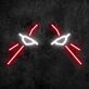 stilisiertes Augenpaar LED-Neonschild Gaming Wohnzimmer
