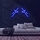 stilisiertes Augenpaar LED-Neonschild Gaming Wohnzimmer