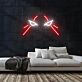 stilisiertes Augenpaar LED-Neonschild Gaming Wohnzimmer