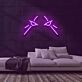 stilisiertes Augenpaar LED-Neonschild Gaming Wohnzimmer