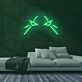 stilisiertes Augenpaar LED-Neonschild Gaming Wohnzimmer