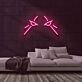 stilisiertes Augenpaar LED-Neonschild Gaming Wohnzimmer