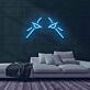 stilisiertes Augenpaar LED-Neonschild Gaming Wohnzimmer