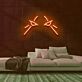stilisiertes Augenpaar LED-Neonschild Gaming Wohnzimmer