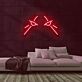 stilisiertes Augenpaar LED-Neonschild Gaming Wohnzimmer
