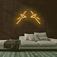 stilisiertes Augenpaar LED-Neonschild Gaming Wohnzimmer