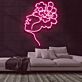 Frauengesicht mit Blumen LED-Neonschild Wohnzimmer Studio